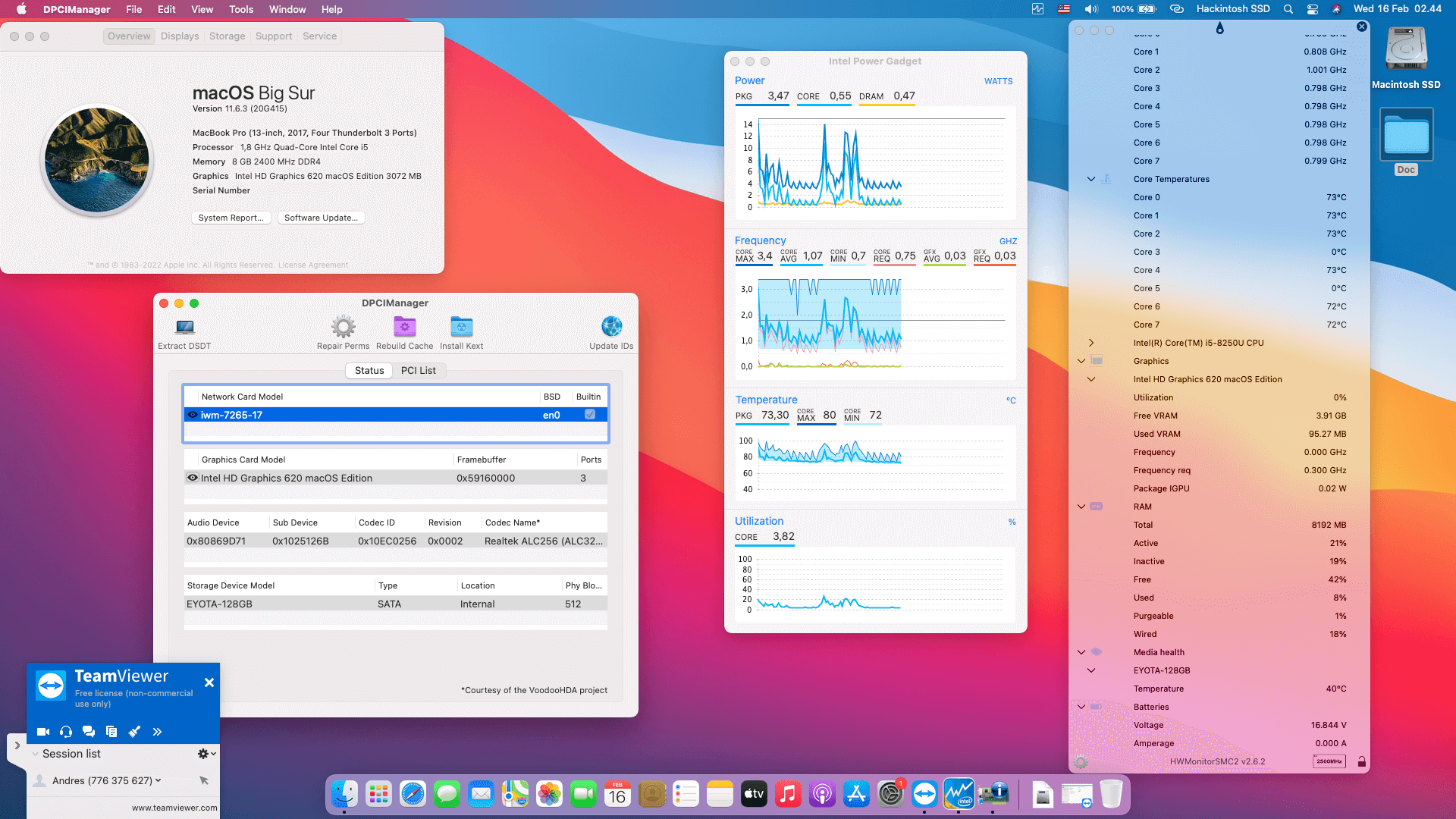 Success Hackintosh macOS Big Sur 11.6.3 Build 20G415 in Acer Swift 3 SF314-54G-51WS